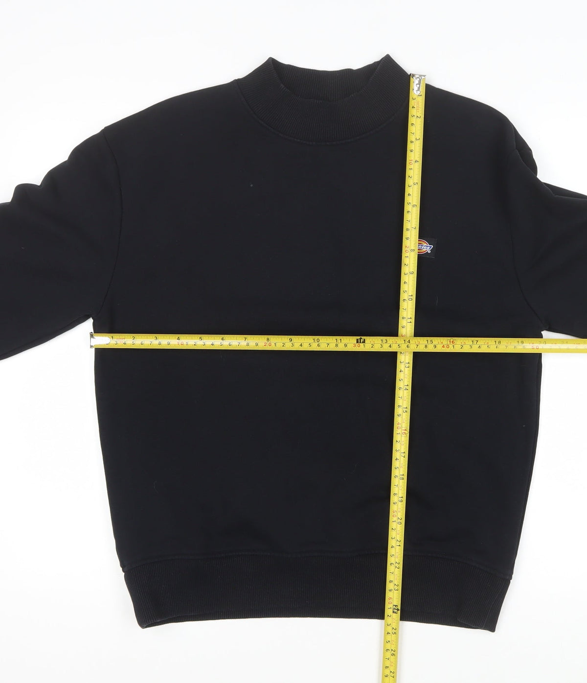 Dickies Men’s Black Small Mock Neck Logo Pullover Sweatshirt