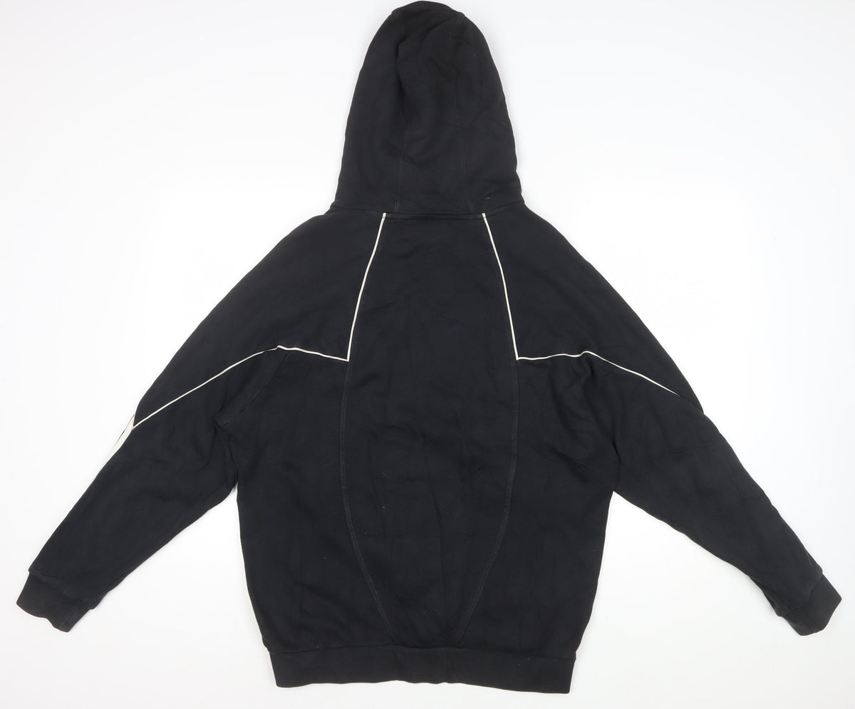 Adidas Men’s Black S Pullover Hoodie Trefoil 3 Stripe Cotton