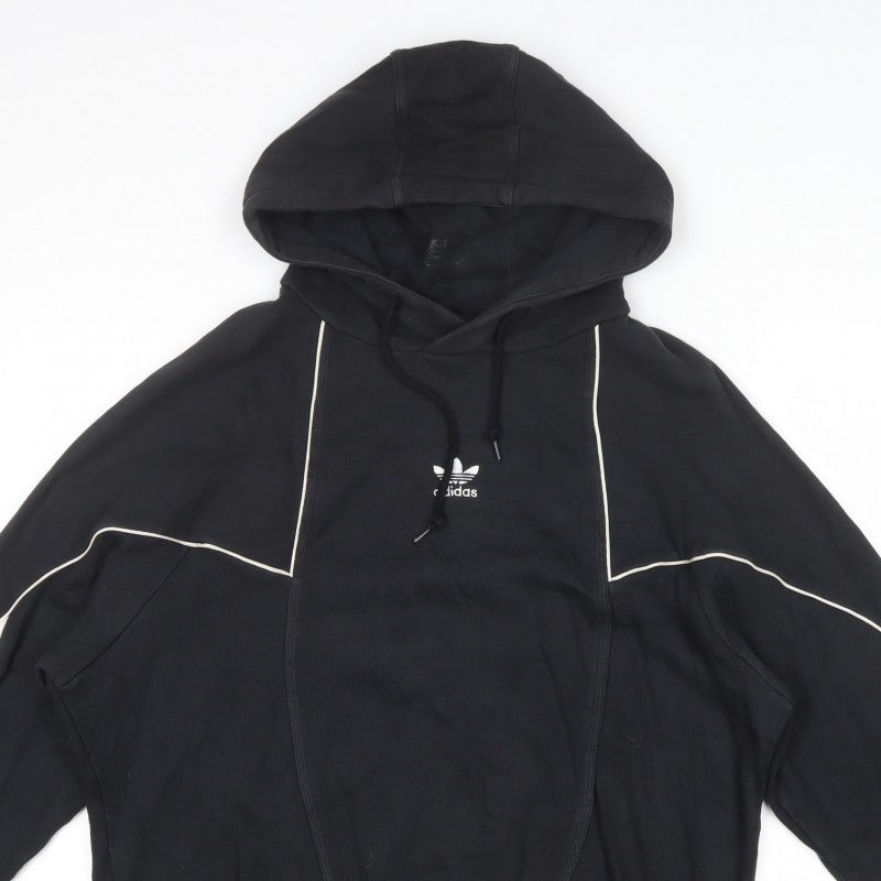 Adidas Men’s Black S Pullover Hoodie Trefoil 3 Stripe Cotton