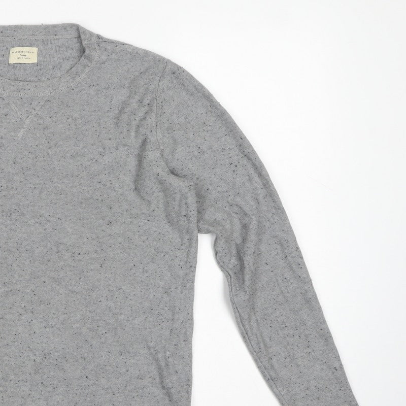 Selected Homme Men Grey S Crew Neck Lightweight Knit Jumper