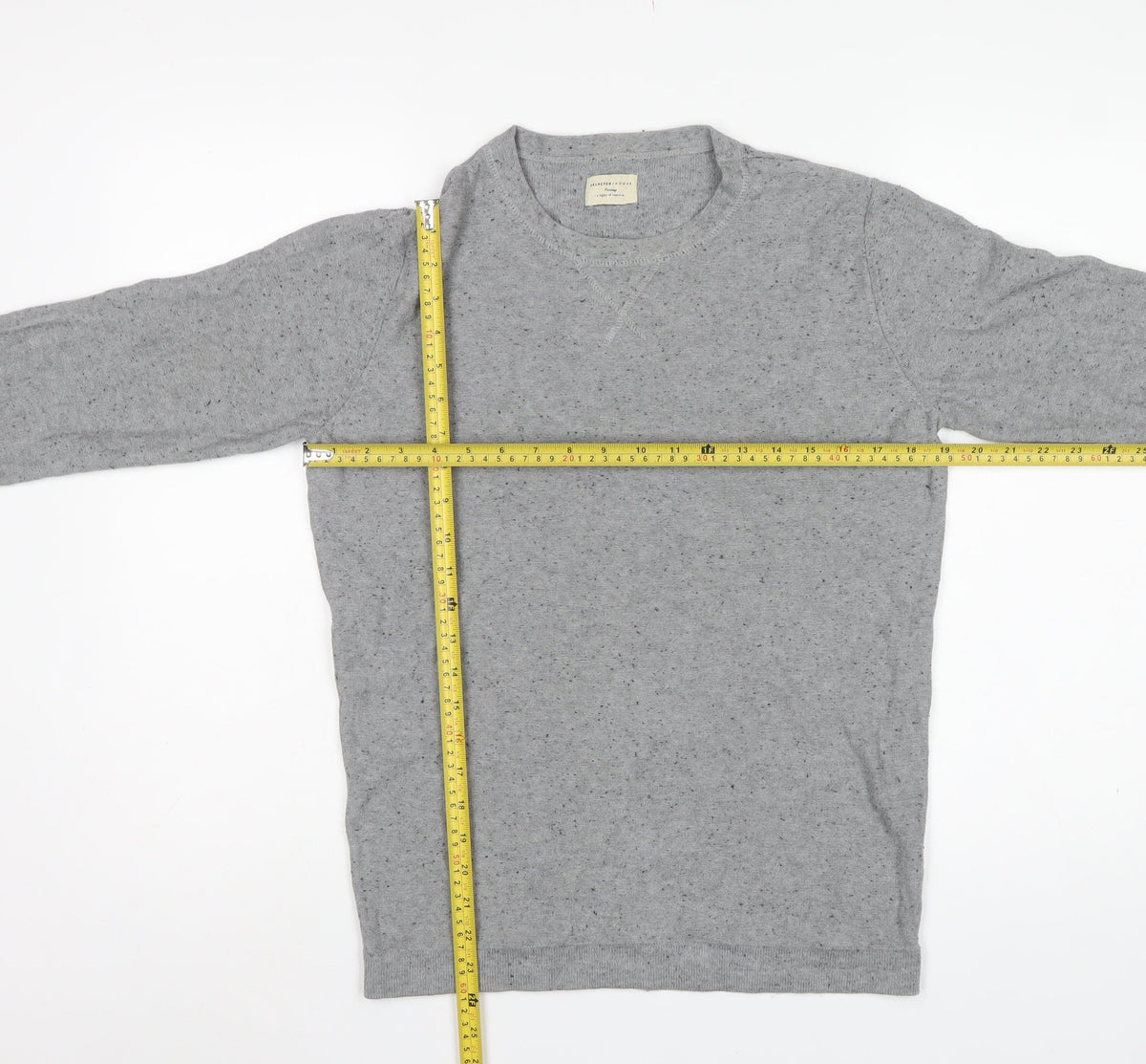 Selected Homme Men Grey S Crew Neck Lightweight Knit Jumper