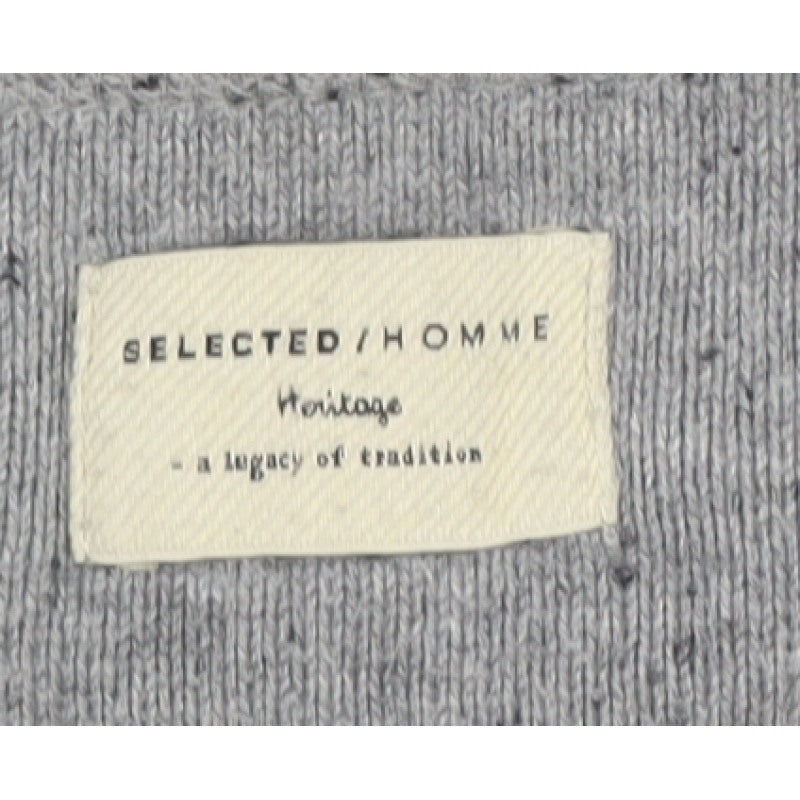 Selected Homme Men Grey S Crew Neck Lightweight Knit Jumper