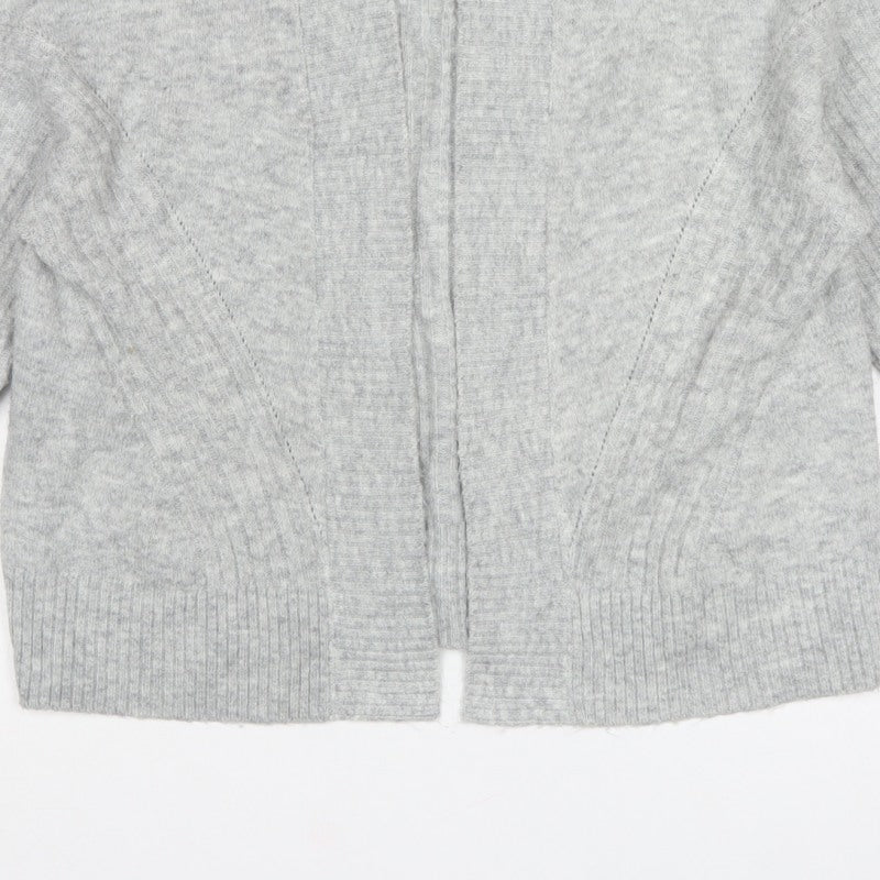 Miss Selfridge Women Grey S Open Knit Raglan Cardigan Acrylic Blend