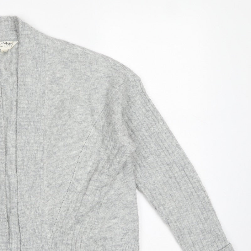 Miss Selfridge Women Grey S Open Knit Raglan Cardigan Acrylic Blend