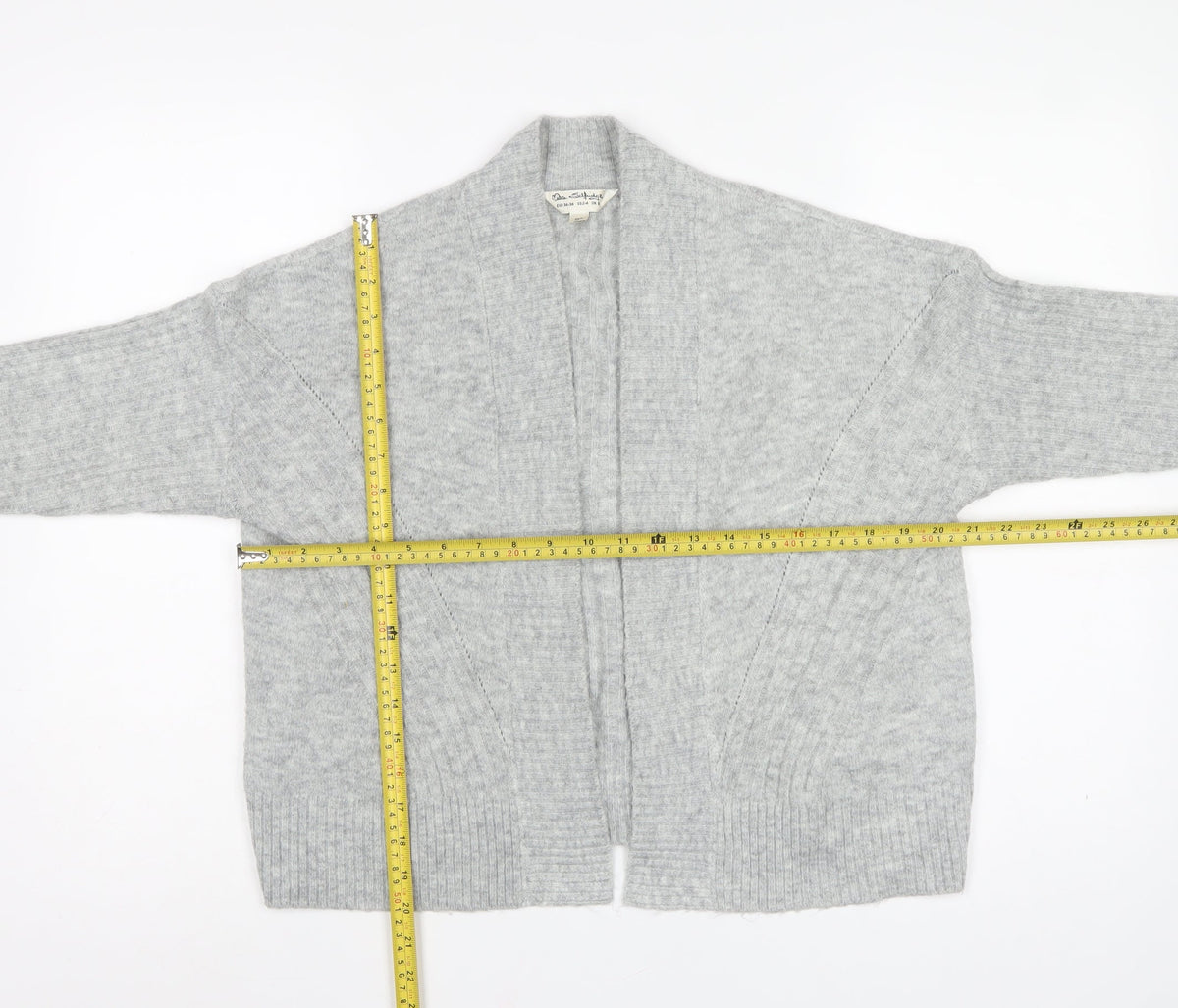Miss Selfridge Women Grey S Open Knit Raglan Cardigan Acrylic Blend