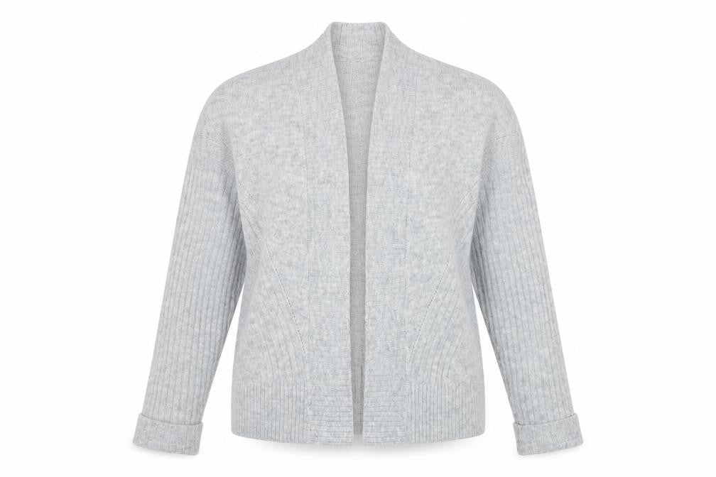 Miss Selfridge Women Grey S Open Knit Raglan Cardigan Acrylic Blend