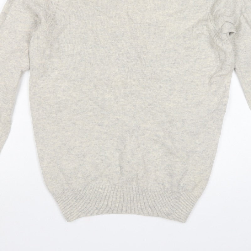 Marks and Spencer Men's Beige S Lambswool Crew Neck Pullover Jumper