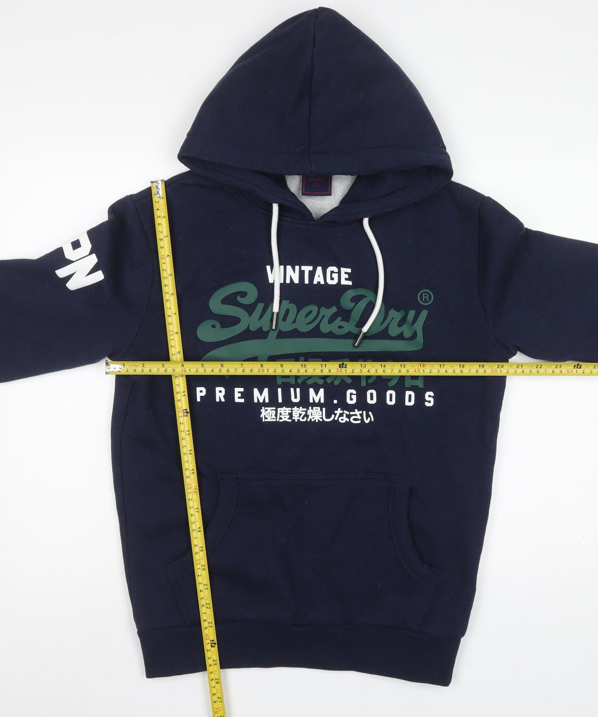 Superdry Men’s Navy M Pullover Hoodie Graphic Print Kangaroo Pocket
