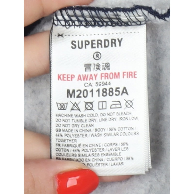 Superdry Men’s Navy M Pullover Hoodie Graphic Print Kangaroo Pocket