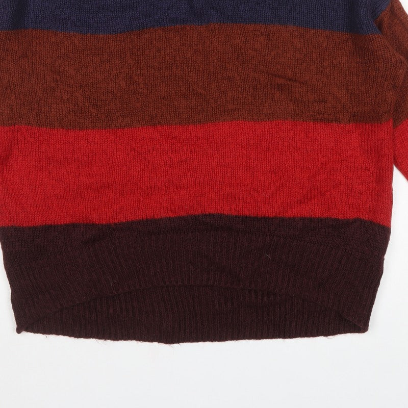 New Look Women’s Multicoloured Stripe Chunky Knit Pullover Jumper L