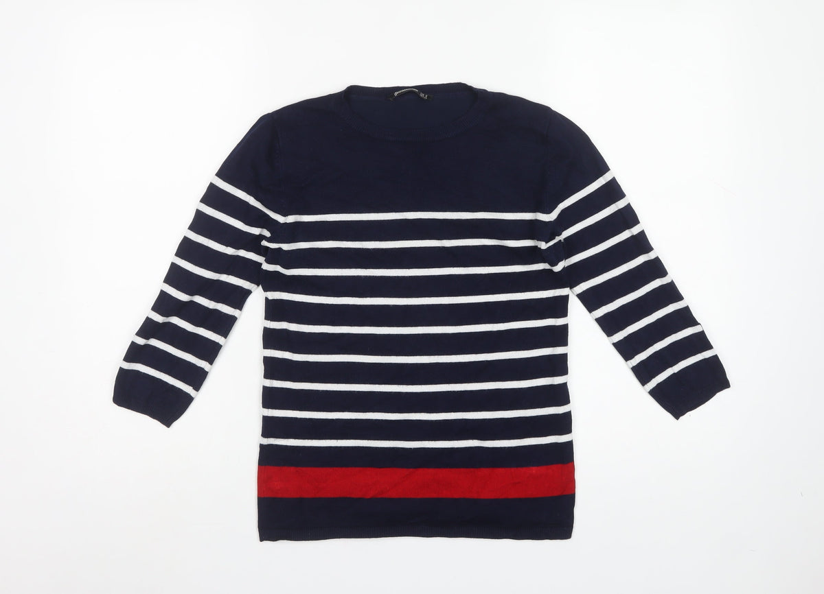 Stradivarius Women’s Multicoloured S Striped Round Neck Knit Jumper