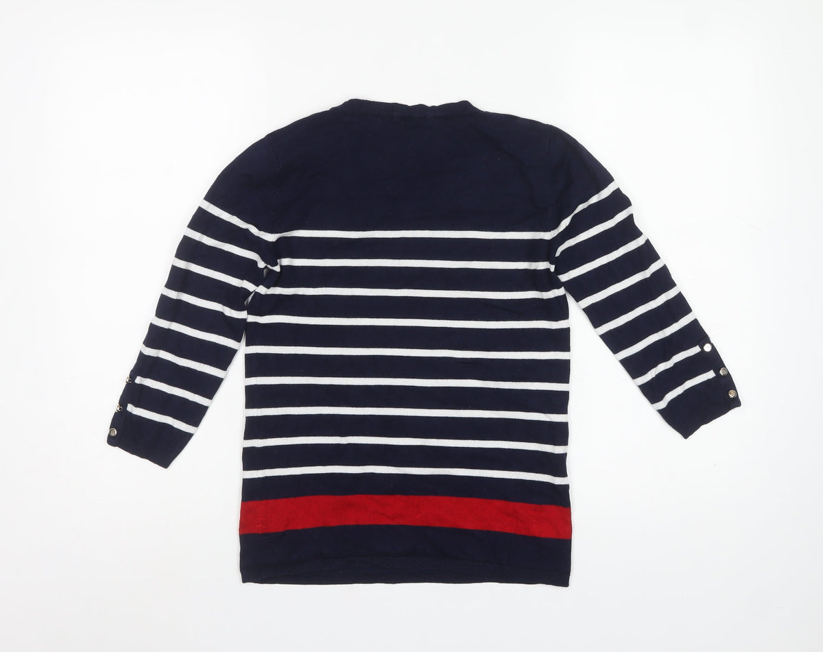 Stradivarius Women’s Multicoloured S Striped Round Neck Knit Jumper