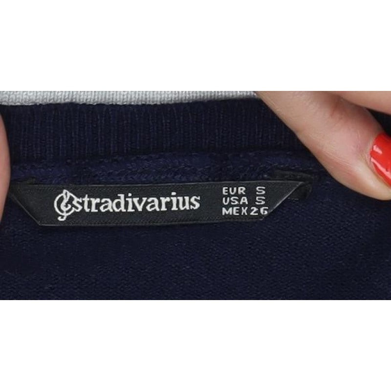 Stradivarius Women’s Multicoloured S Striped Round Neck Knit Jumper