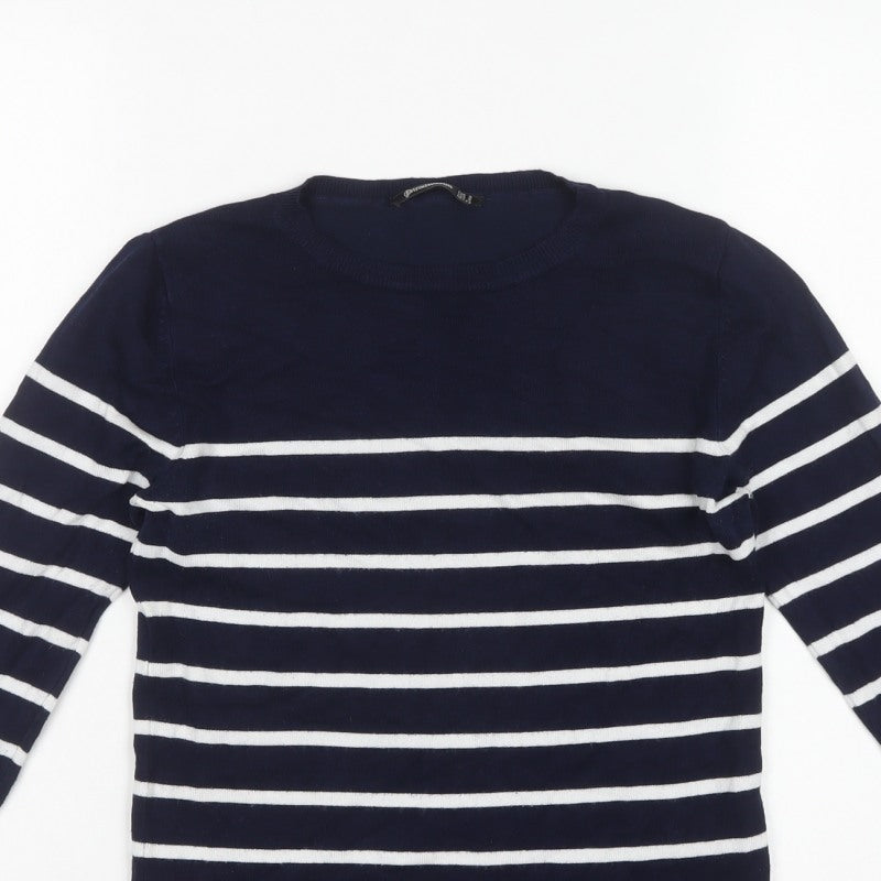 Stradivarius Women’s Multicoloured S Striped Round Neck Knit Jumper