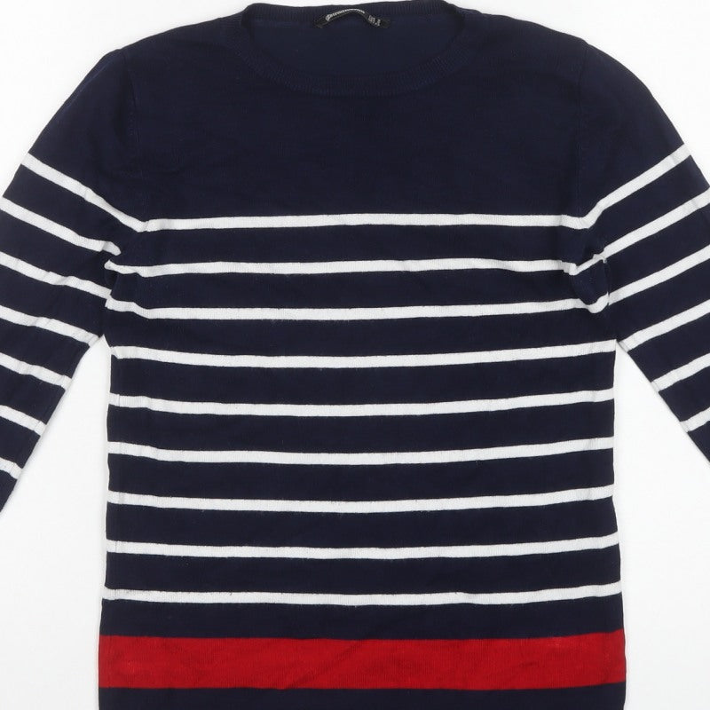 Stradivarius Women’s Multicoloured S Striped Round Neck Knit Jumper