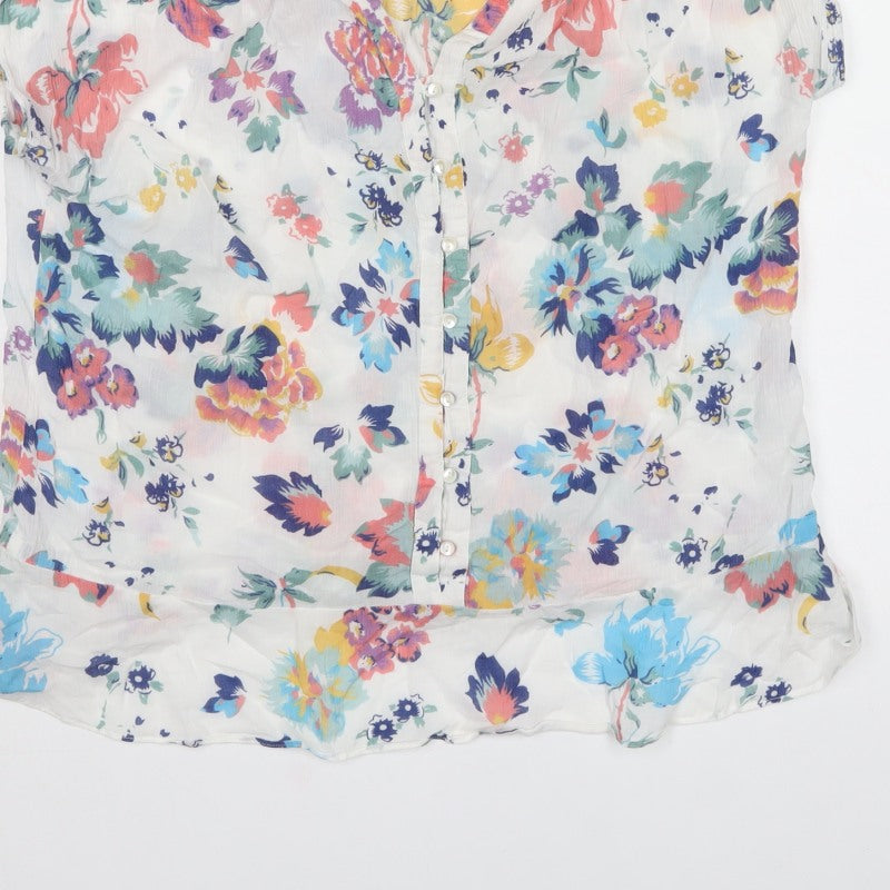 Monsoon Women’s Multicoloured Floral Lace Cotton Tunic Blouse UK 16