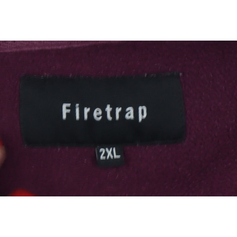 Firetrap Men's Purple 2XL Pullover Hoodie Graphic Logo Fleece