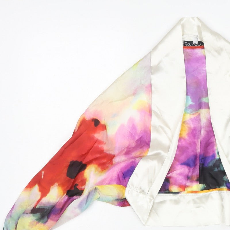 Kate Cooper Women Multicoloured UK 8 Silk Floral Kimono Blouse