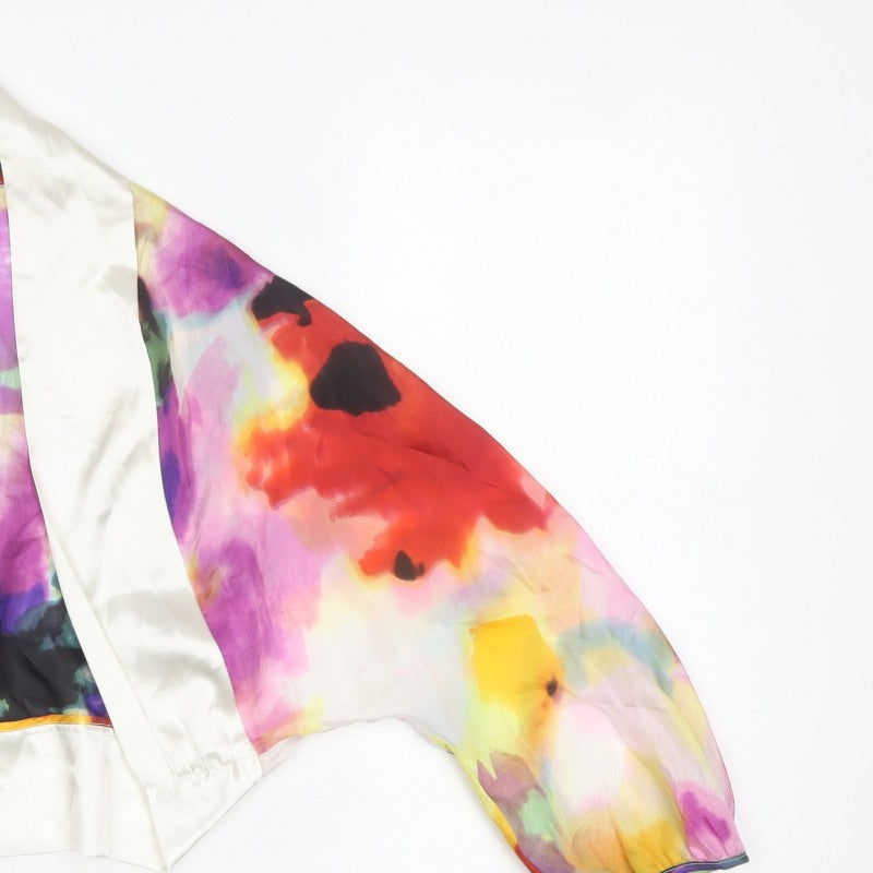 Kate Cooper Women Multicoloured UK 8 Silk Floral Kimono Blouse