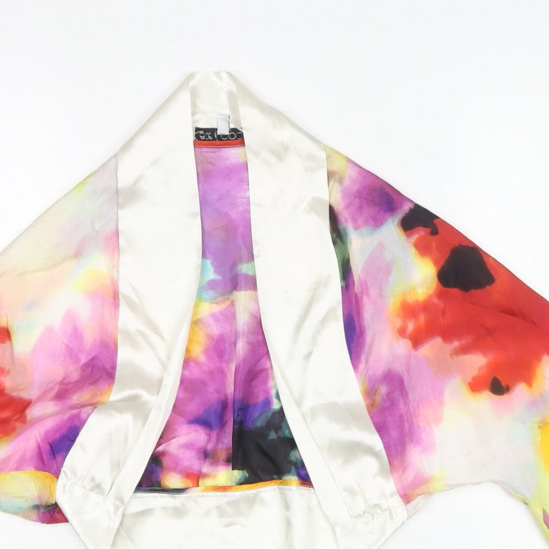 Kate Cooper Women Multicoloured UK 8 Silk Floral Kimono Blouse