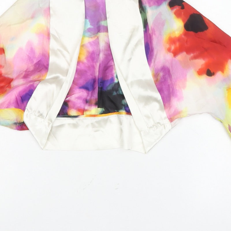 Kate Cooper Women Multicoloured UK 8 Silk Floral Kimono Blouse