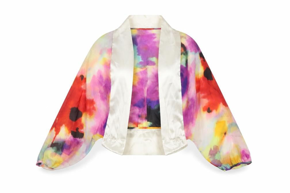 Kate Cooper Women Multicoloured UK 8 Silk Floral Kimono Blouse