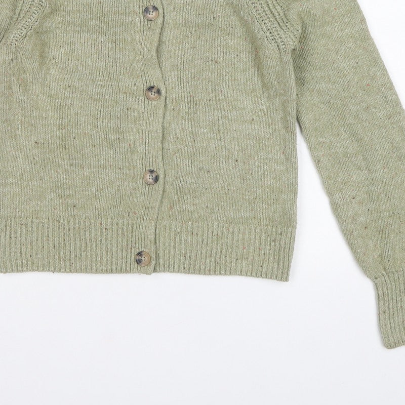 Marks & Spencer Per Una Women Green UK 8 Collared Button Cardigan Knit