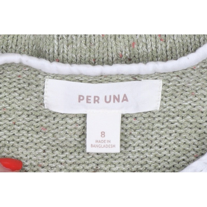 Marks & Spencer Per Una Women Green UK 8 Collared Button Cardigan Knit