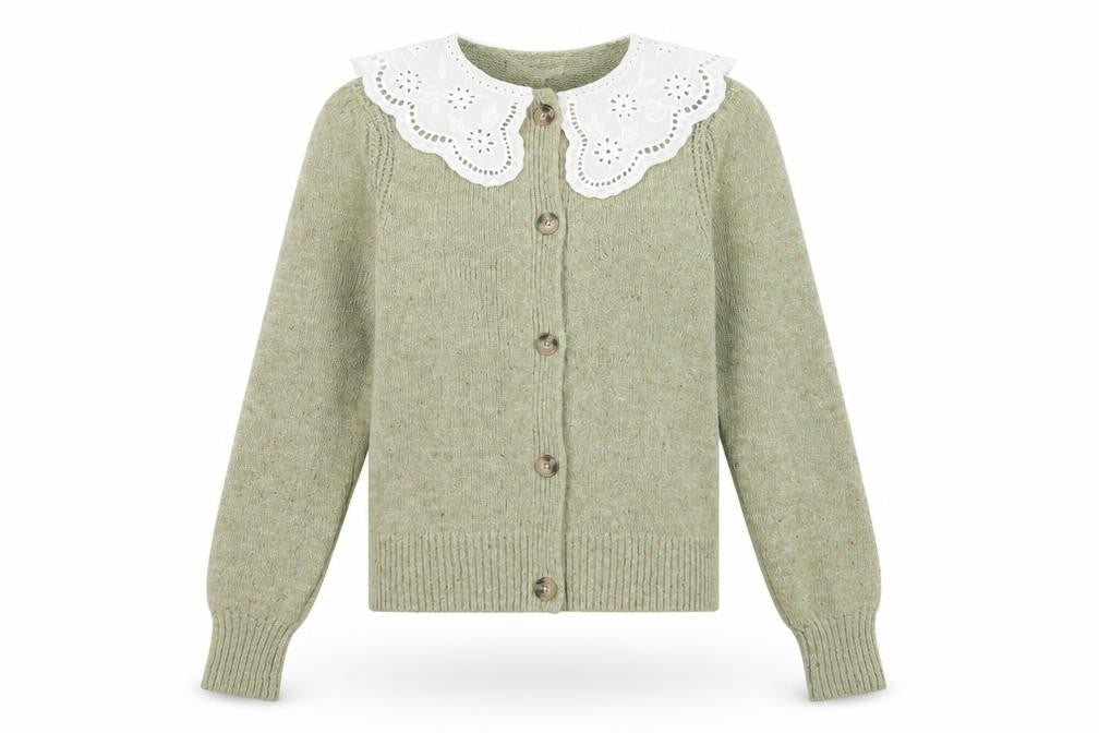 Marks & Spencer Per Una Women Green UK 8 Collared Button Cardigan Knit