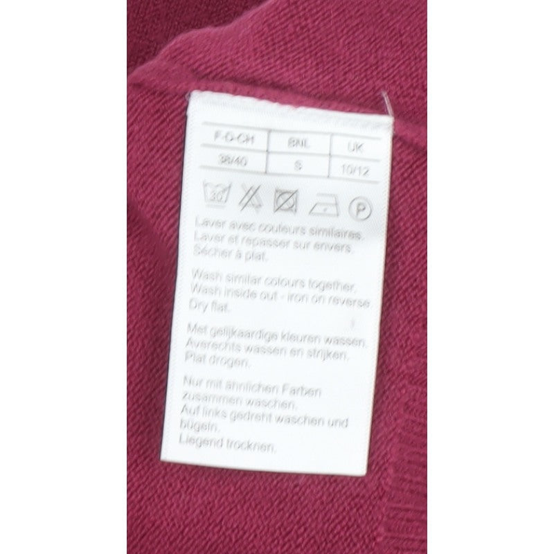 Damart Women’s Red V-Neck Button Cardigan UK 10/12 Long Sleeve Knit