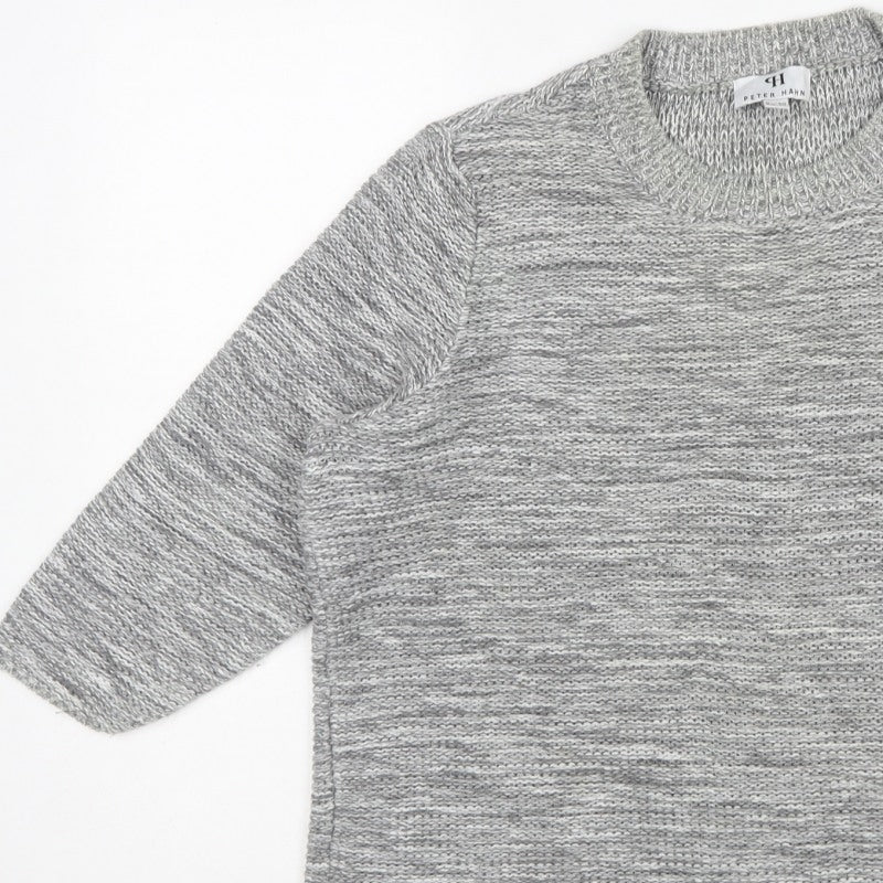 Peter Hahn Women’s Grey Cotton Chunky Knit Pullover Jumper UK 24