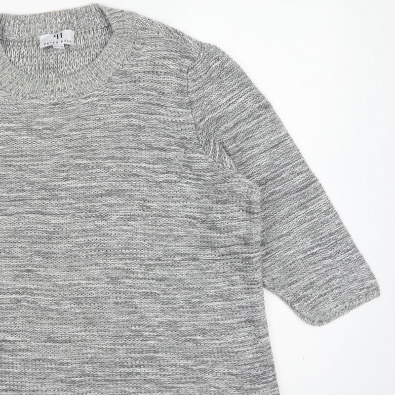 Peter Hahn Women’s Grey Cotton Chunky Knit Pullover Jumper UK 24