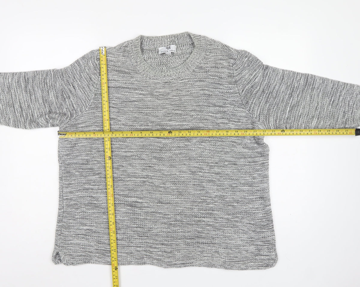 Peter Hahn Women’s Grey Cotton Chunky Knit Pullover Jumper UK 24