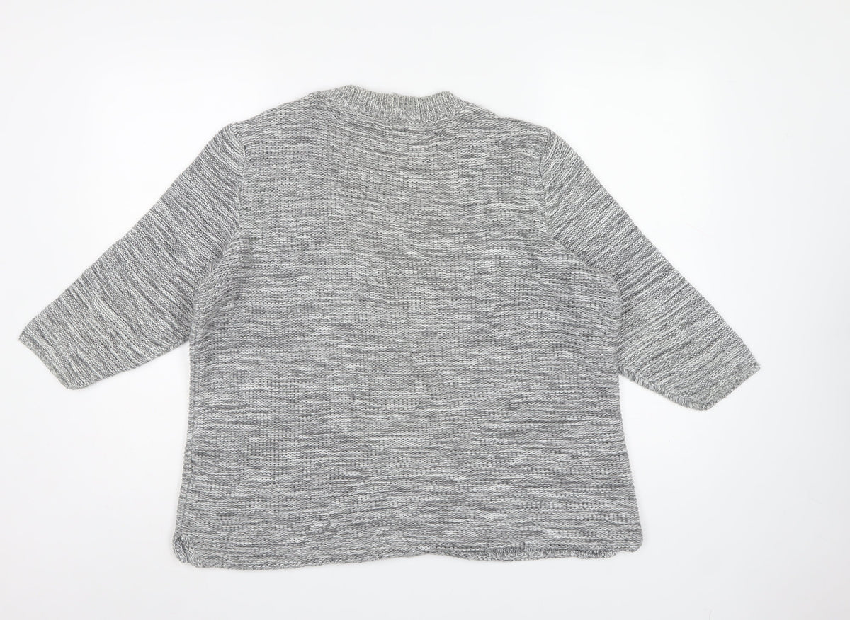 Peter Hahn Women’s Grey Cotton Chunky Knit Pullover Jumper UK 24