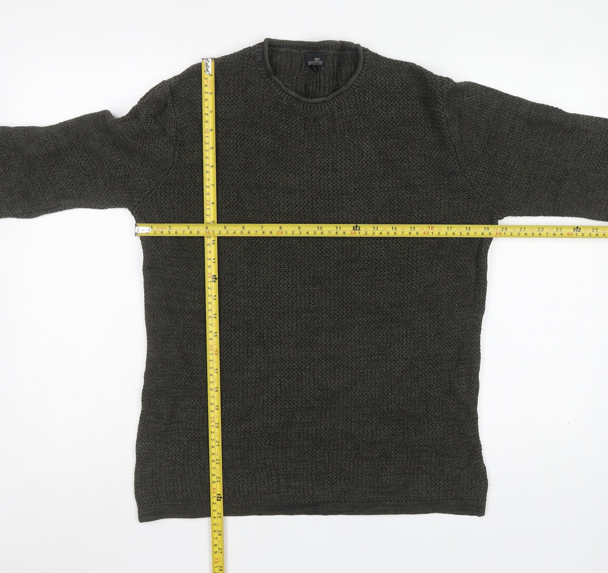 Next Men’s Green Medium Textured Knit Crew Neck Pullover Jumper