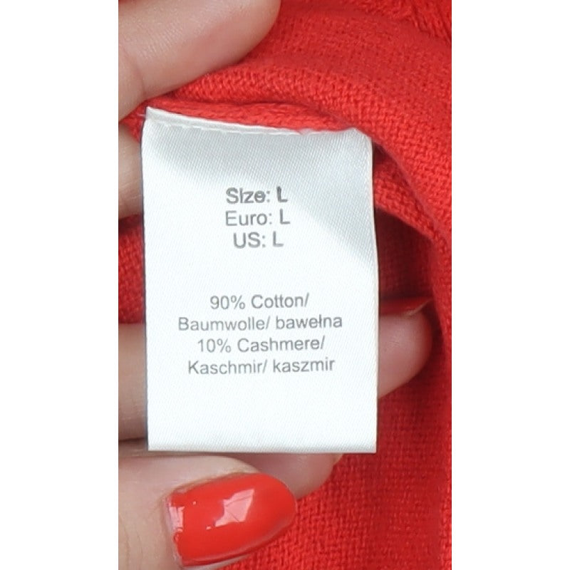 Antoni & Alison Women’s Red Orange Heart Knit Short Sleeve Jumper UK 14