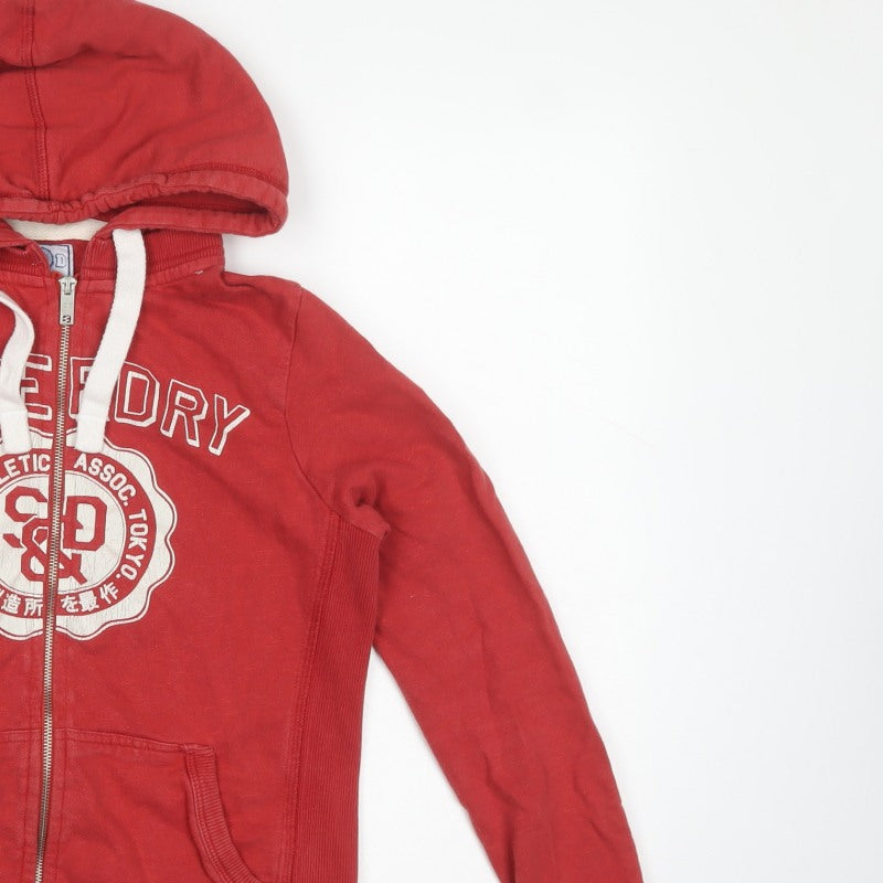 Superdry Men’s Red M Full Zip Graphic Logo Hoodie