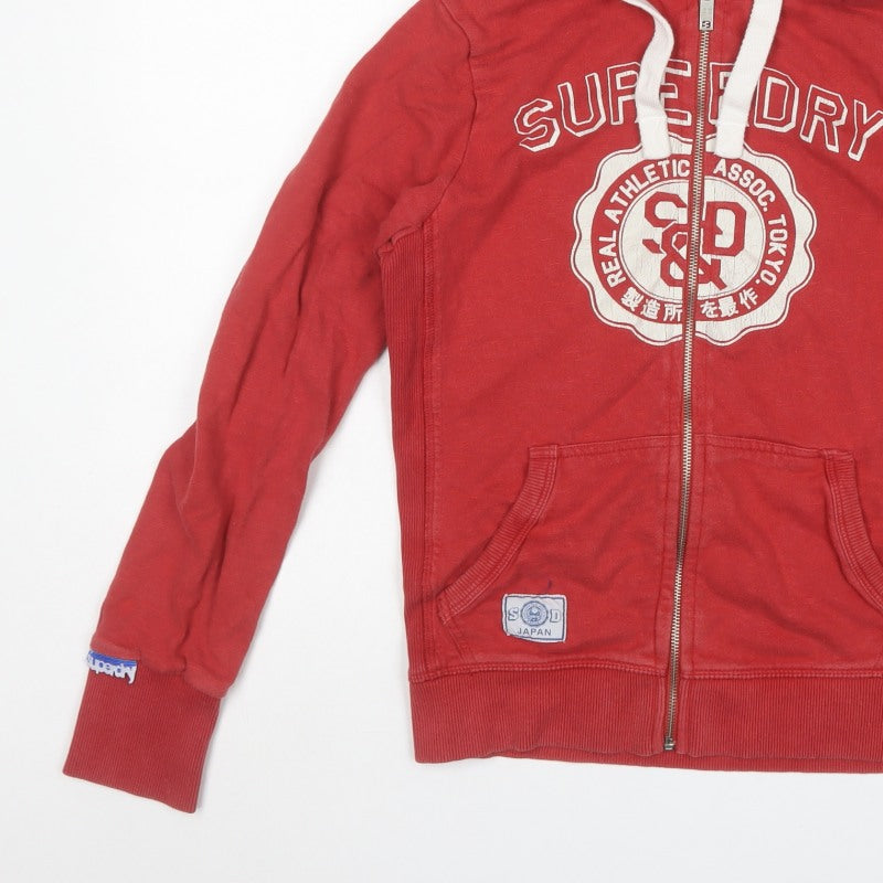 Superdry Men’s Red M Full Zip Graphic Logo Hoodie