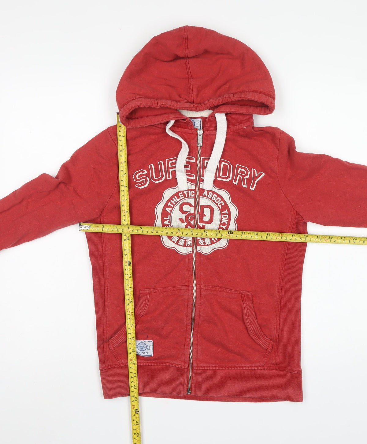 Superdry Men’s Red M Full Zip Graphic Logo Hoodie