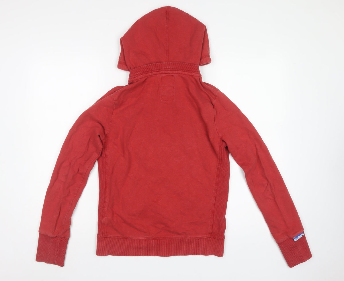 Superdry Men’s Red M Full Zip Graphic Logo Hoodie