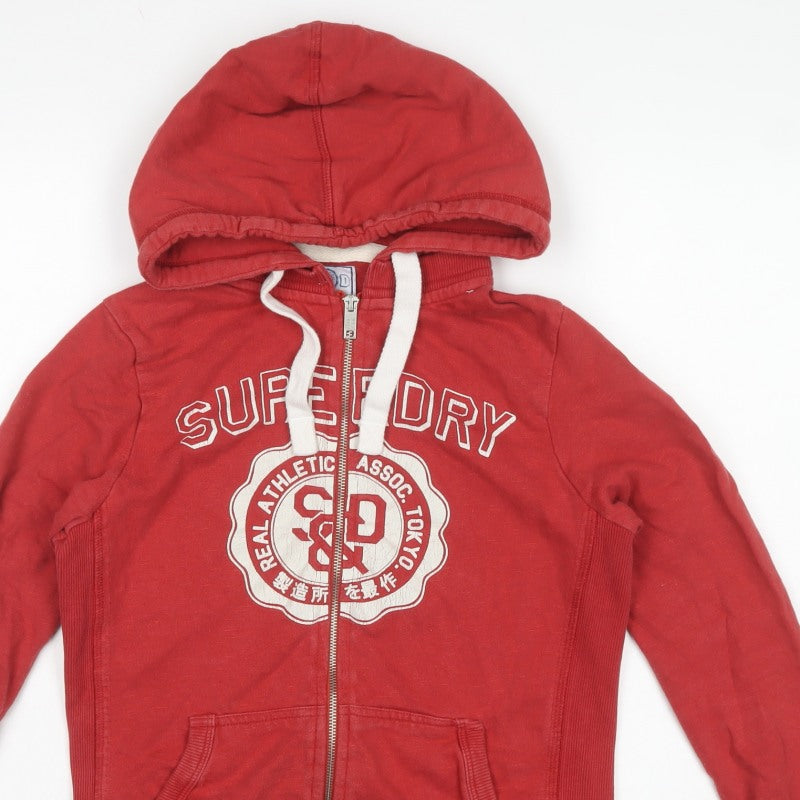 Superdry Men’s Red M Full Zip Graphic Logo Hoodie