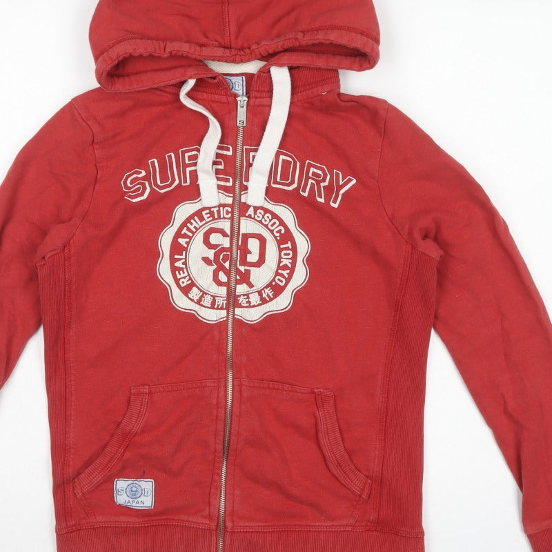 Superdry Men’s Red M Full Zip Graphic Logo Hoodie