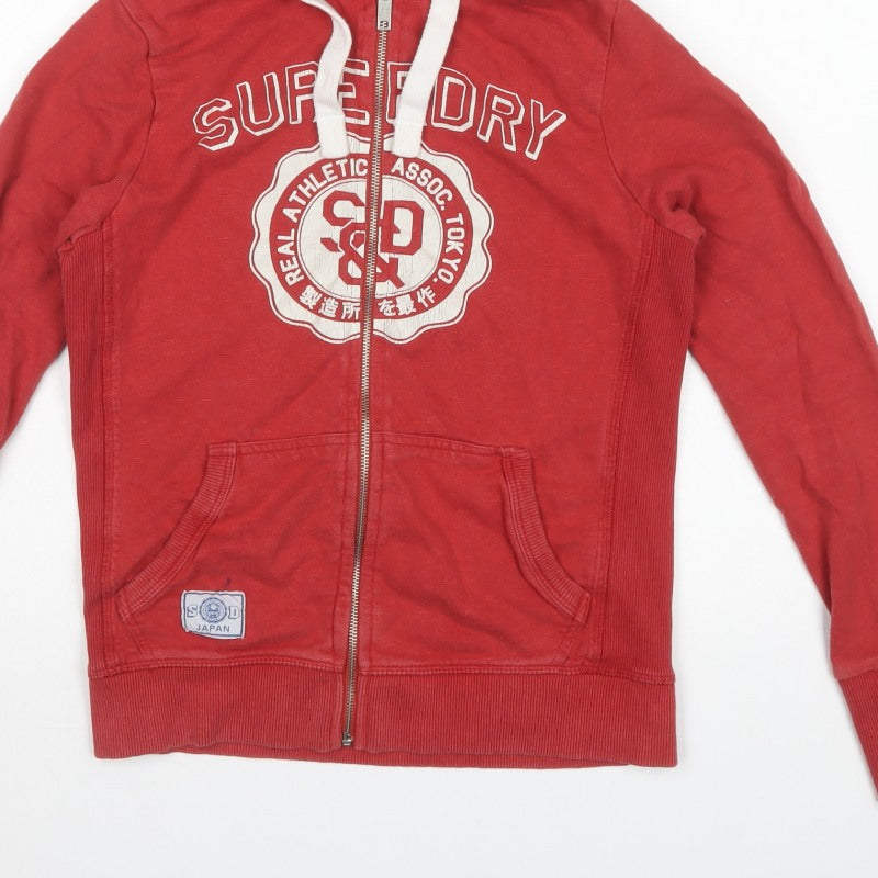 Superdry Men’s Red M Full Zip Graphic Logo Hoodie