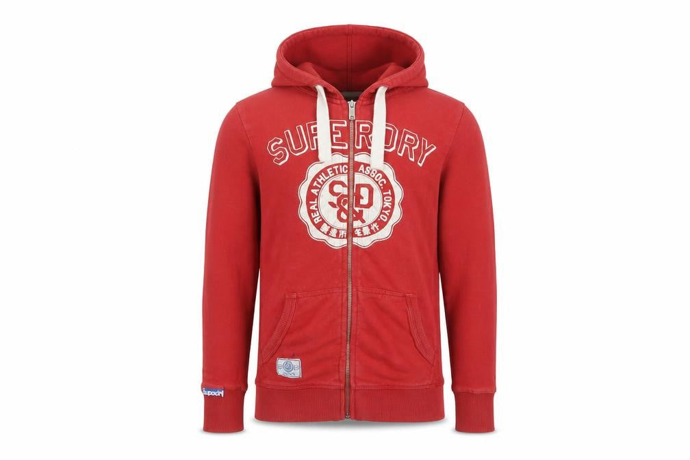 Superdry Men’s Red M Full Zip Graphic Logo Hoodie
