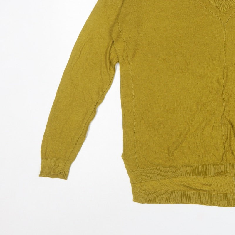 Next Women’s Yellow V-Neck Lightweight Knit Pullover Jumper UK 16