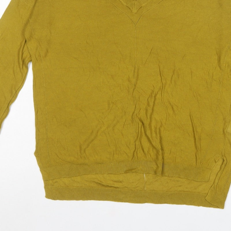 Next Women’s Yellow V-Neck Lightweight Knit Pullover Jumper UK 16