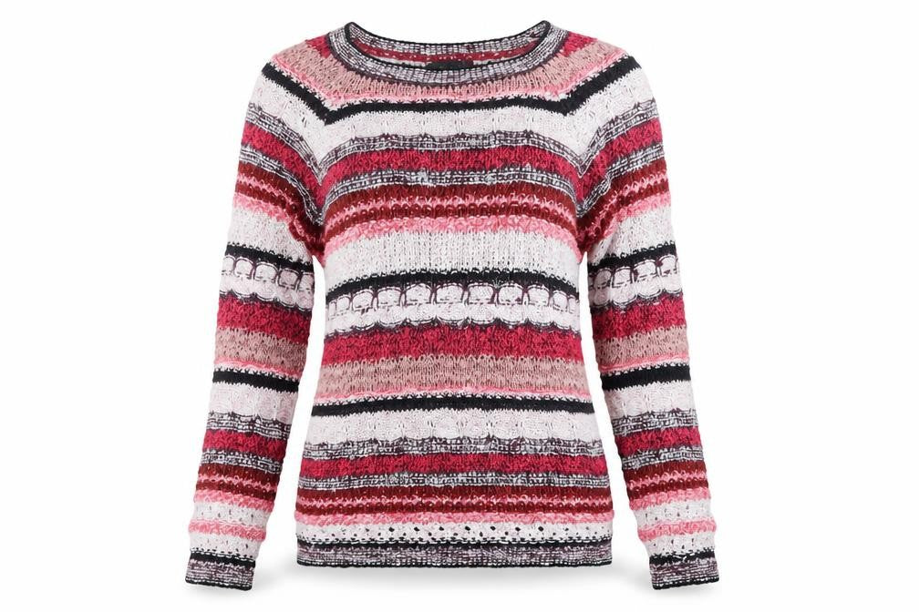 Per Una Women’s Multicoloured Striped Knit Jumper UK 14 Crew Neck