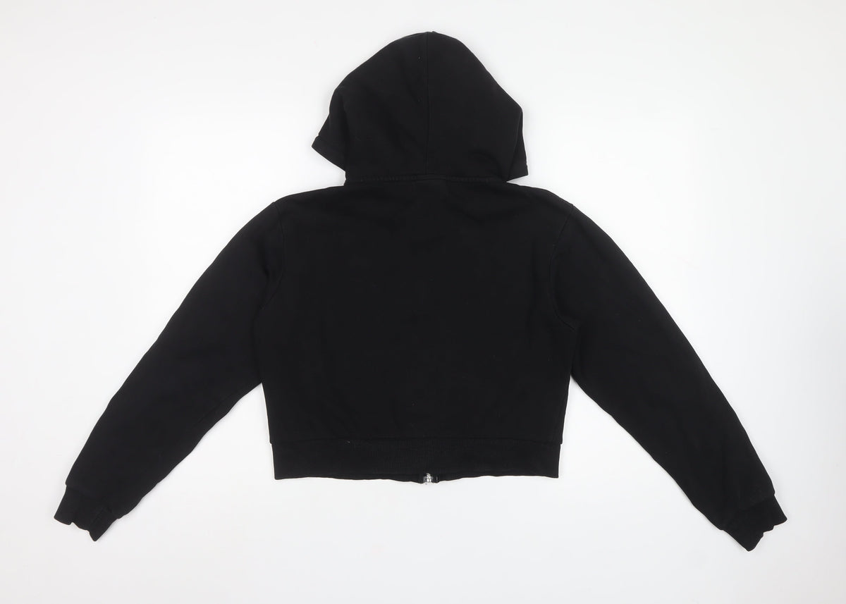 Pull&Bear Women's Black M Full Zip Hooded Hoodie Pockets
