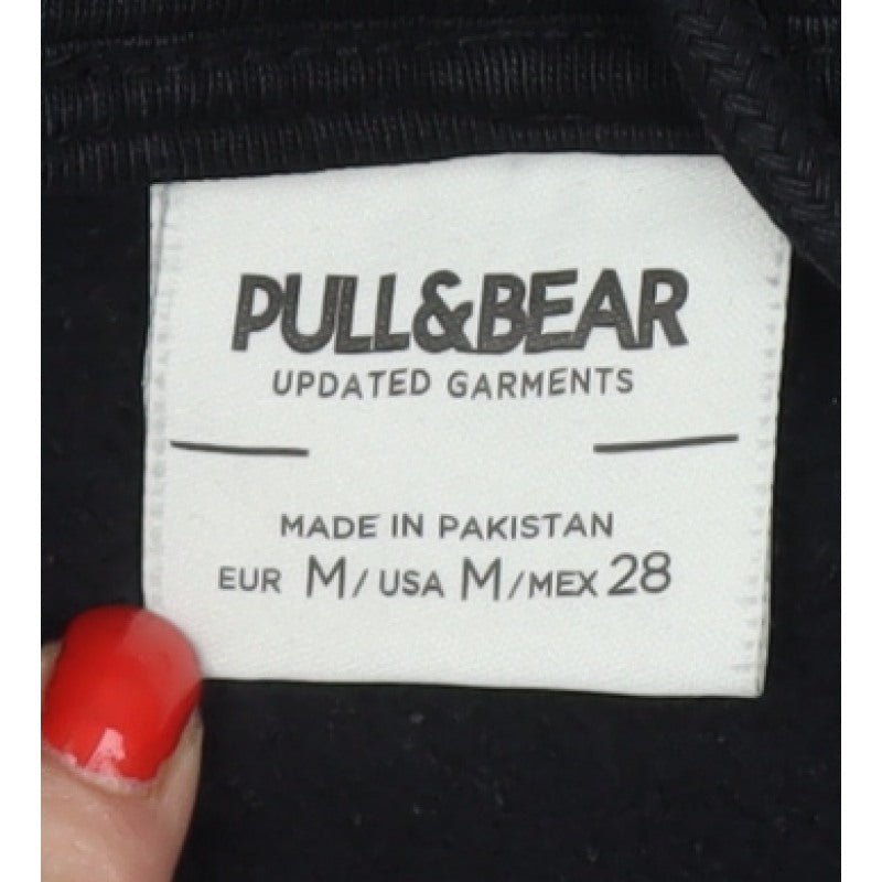 Pull&Bear Women's Black M Full Zip Hooded Hoodie Pockets