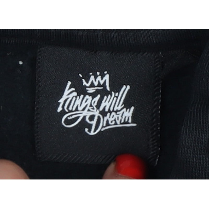 Kings Will Dream Boys Black S Pullover Graphic Logo Hoodie 80% Cotton